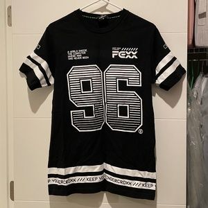 FINGERCROSS FGXX football jersey style tunic t t-shirt t shirt top black white M